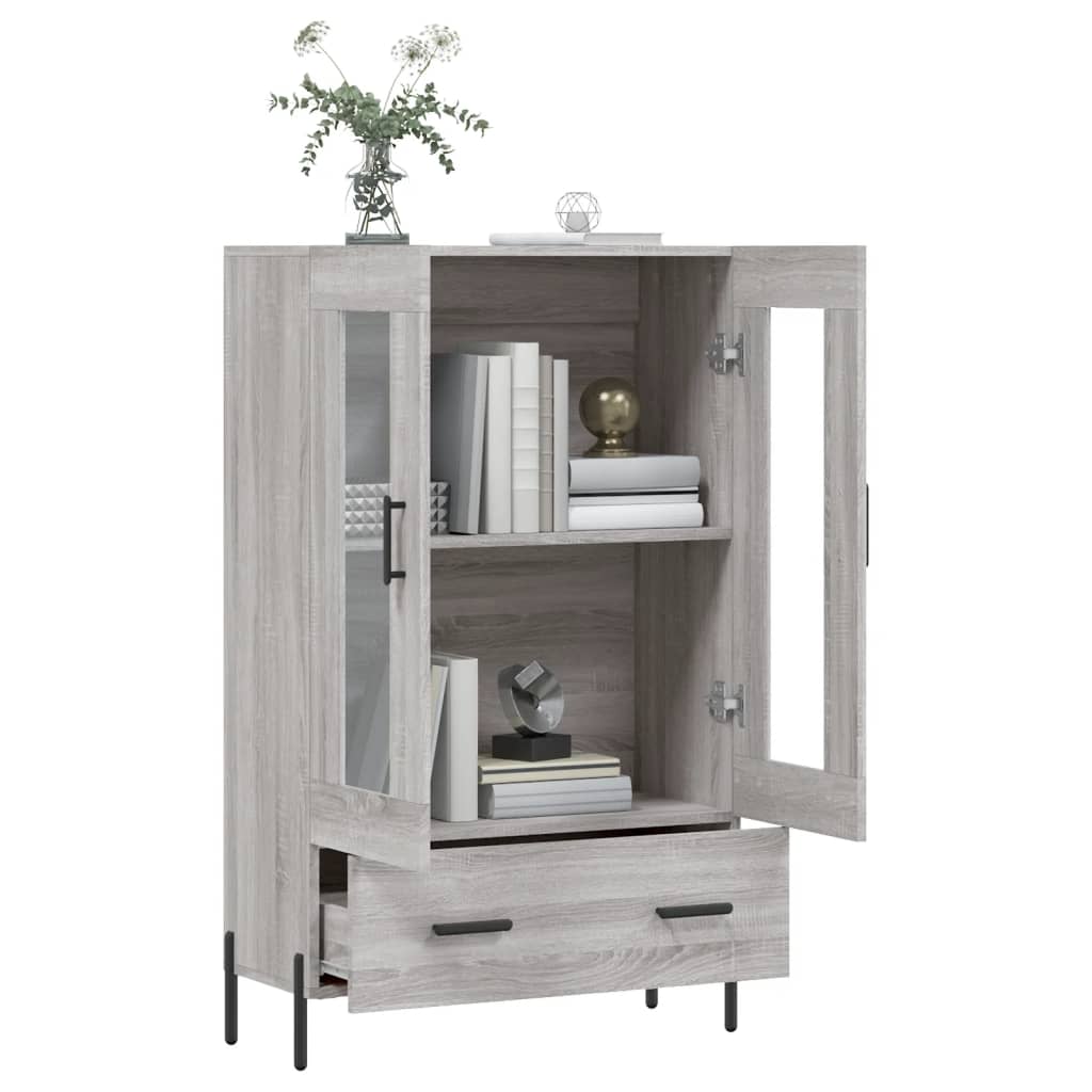 High sideboard sonoma gray 69.5x31x115 cm engineered wood