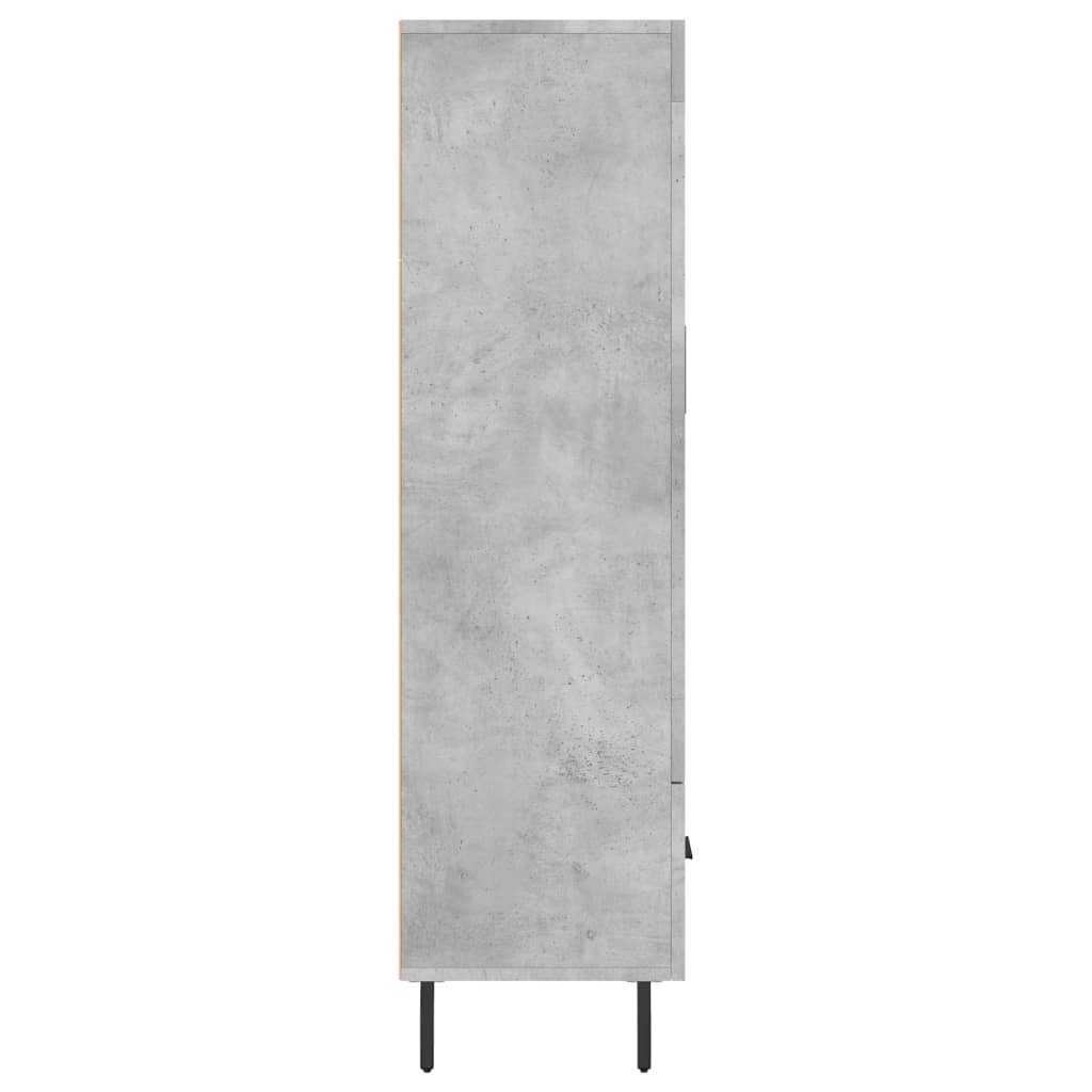 Buffet haut gris béton 69,5x31x115 cm bois d'ingénierie