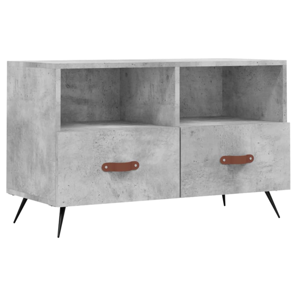 Meuble TV Gris béton 80x36x50 cm Bois d'ingénierie