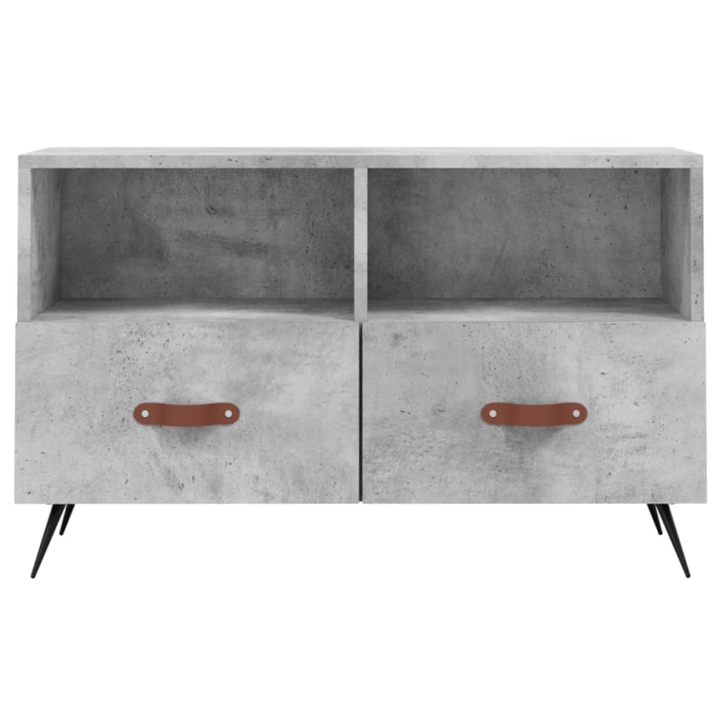 Meuble TV Gris béton 80x36x50 cm Bois d'ingénierie