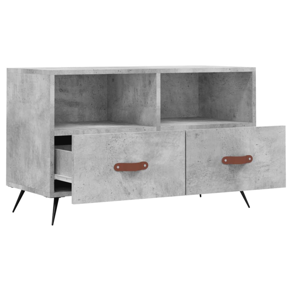 Meuble TV Gris béton 80x36x50 cm Bois d'ingénierie