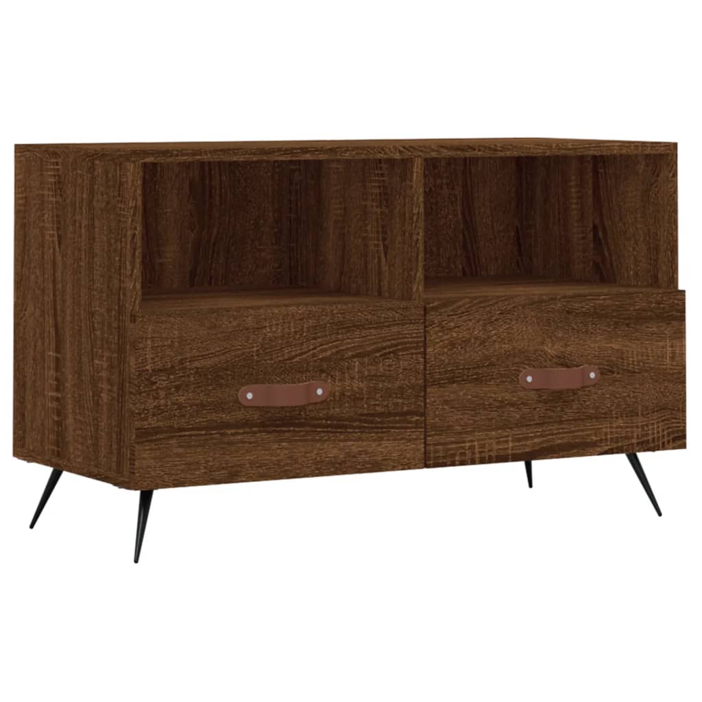 Meuble TV Chêne marron 80x36x50 cm Bois d'ingénierie