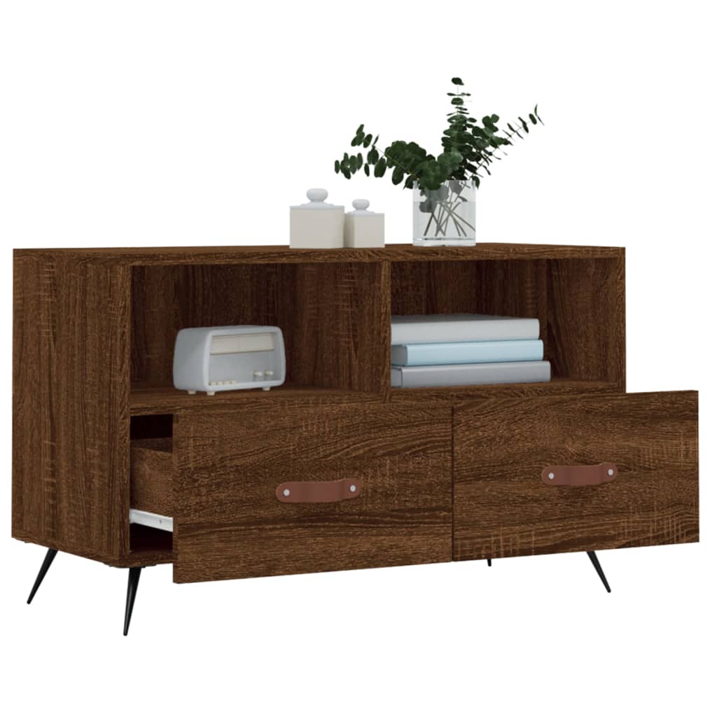 Meuble TV Chêne marron 80x36x50 cm Bois d'ingénierie