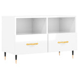 Meuble TV Blanc brillant 80x36x50 cm Bois d'ingénierie