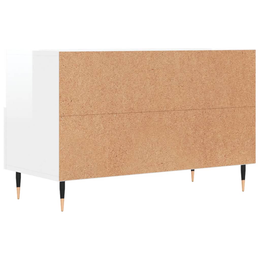 Meuble TV Blanc brillant 80x36x50 cm Bois d'ingénierie