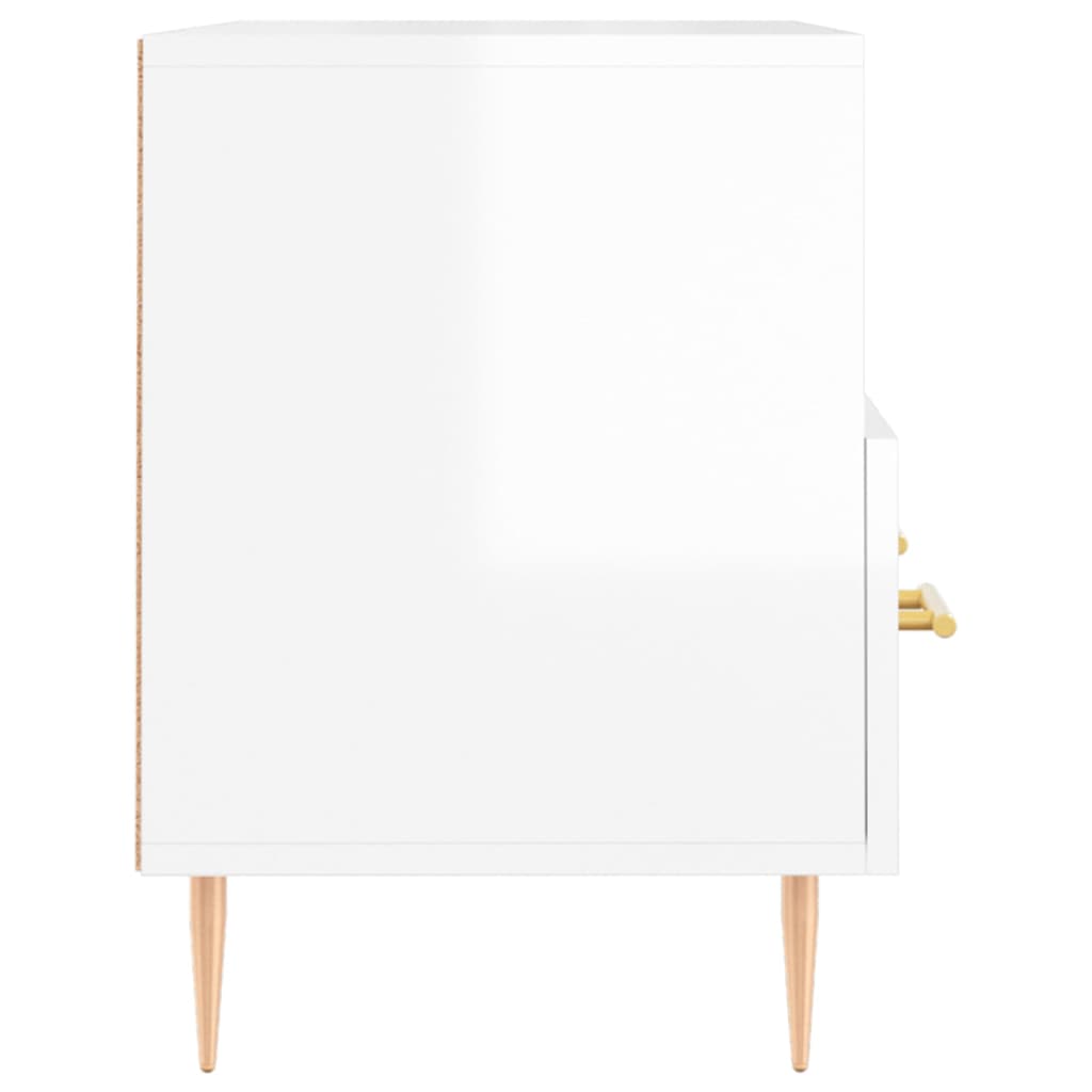 Meuble TV Blanc brillant 80x36x50 cm Bois d'ingénierie