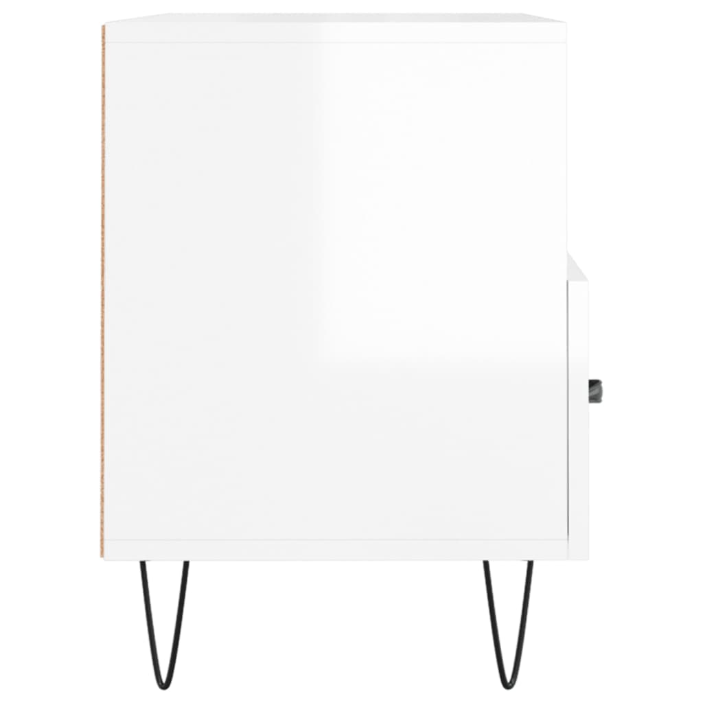 Meuble TV Blanc brillant 80x36x50 cm Bois d'ingénierie