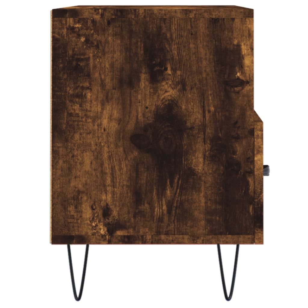 Meuble TV Chêne fumé 80x36x50 cm Bois d'ingénierie