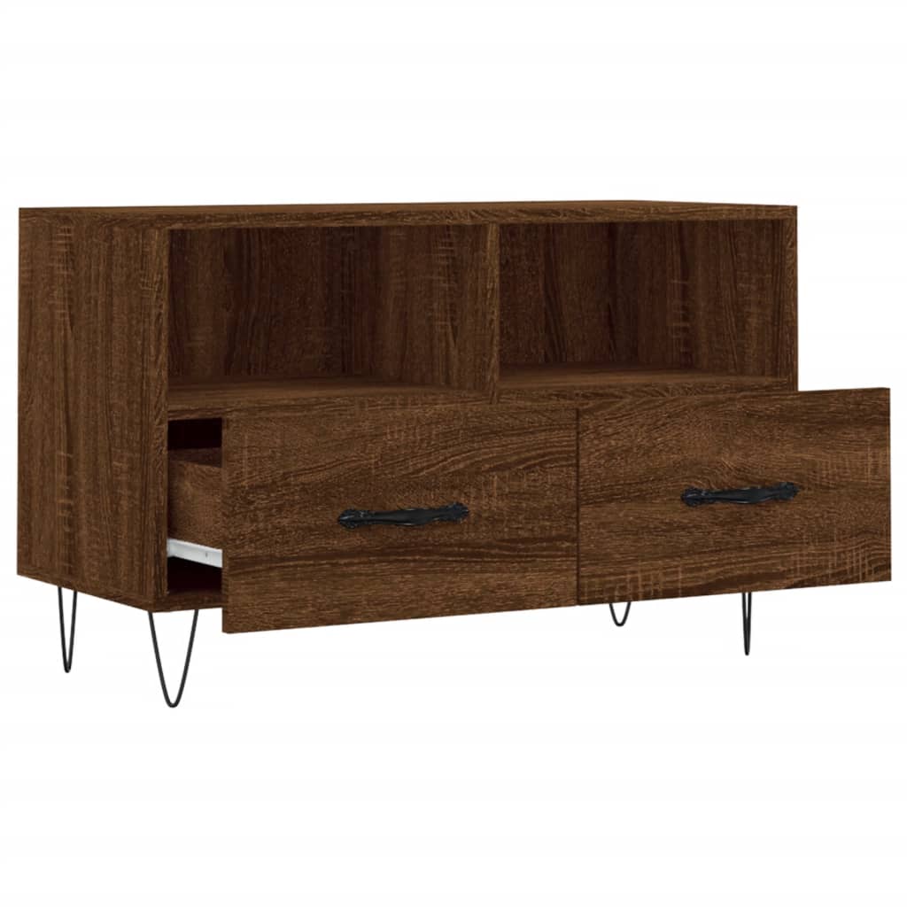 Meuble TV Chêne marron 80x36x50 cm Bois d'ingénierie