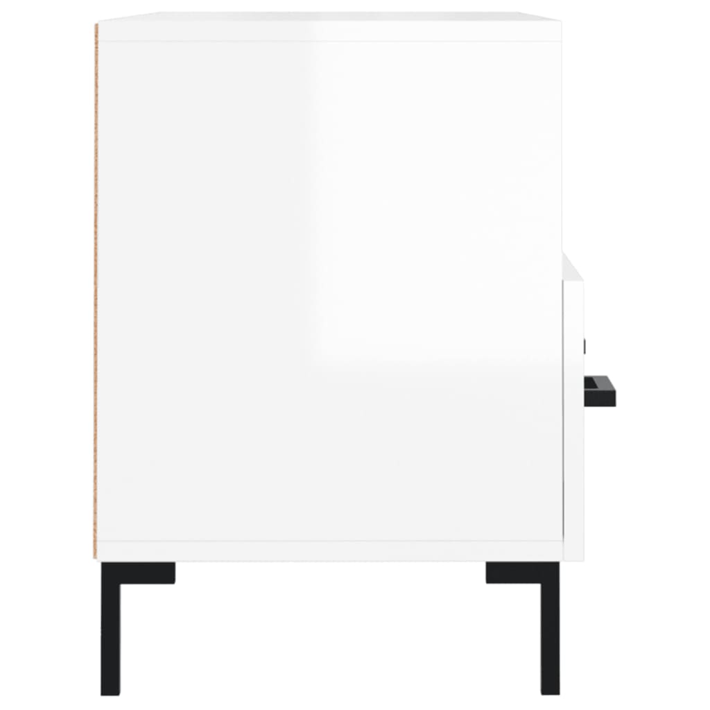 Meuble TV Blanc brillant 80x36x50 cm Bois d'ingénierie