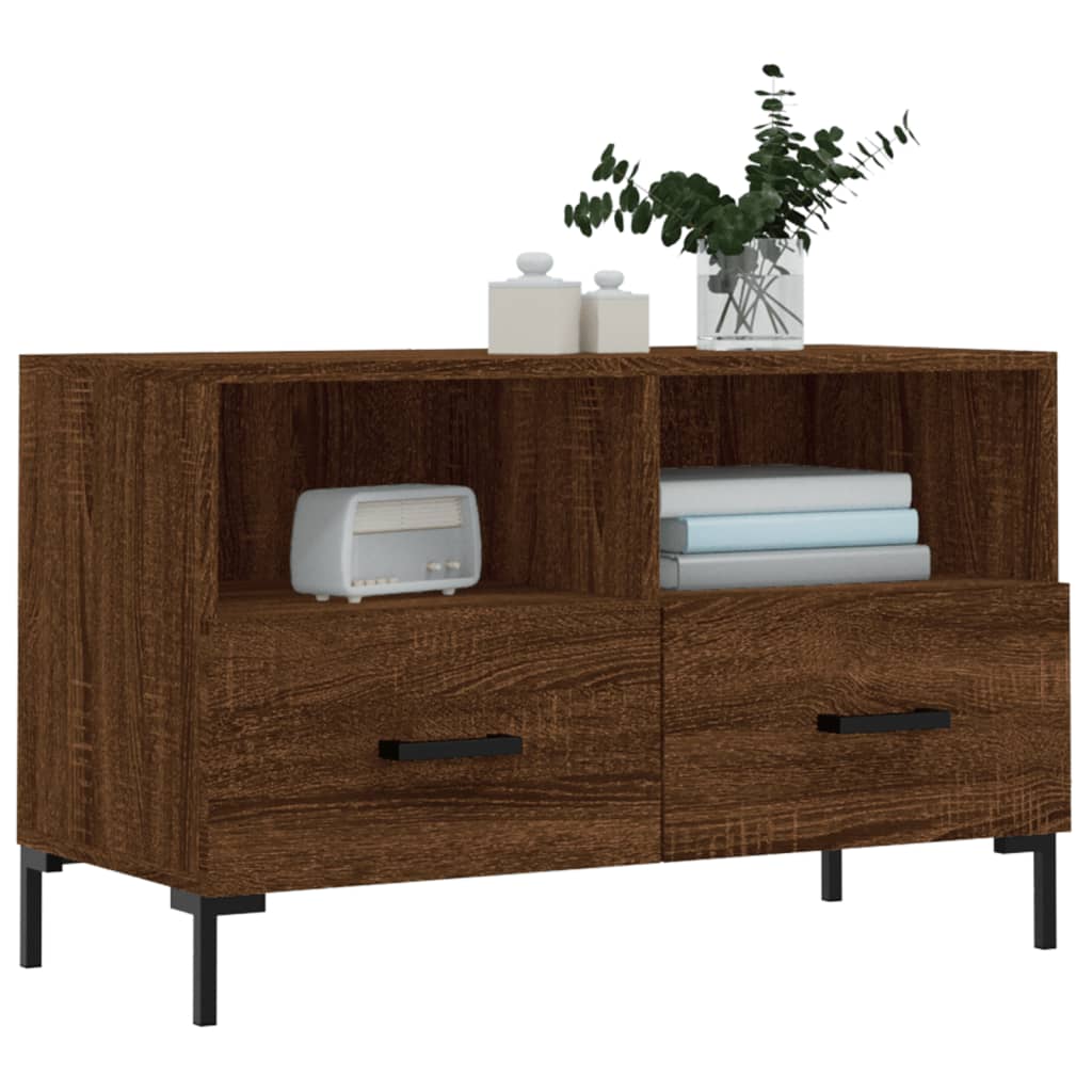 Meuble TV Chêne marron 80x36x50 cm Bois d'ingénierie