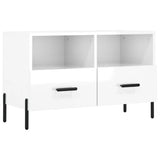 Meuble TV Blanc brillant 80x36x50 cm Bois d'ingénierie