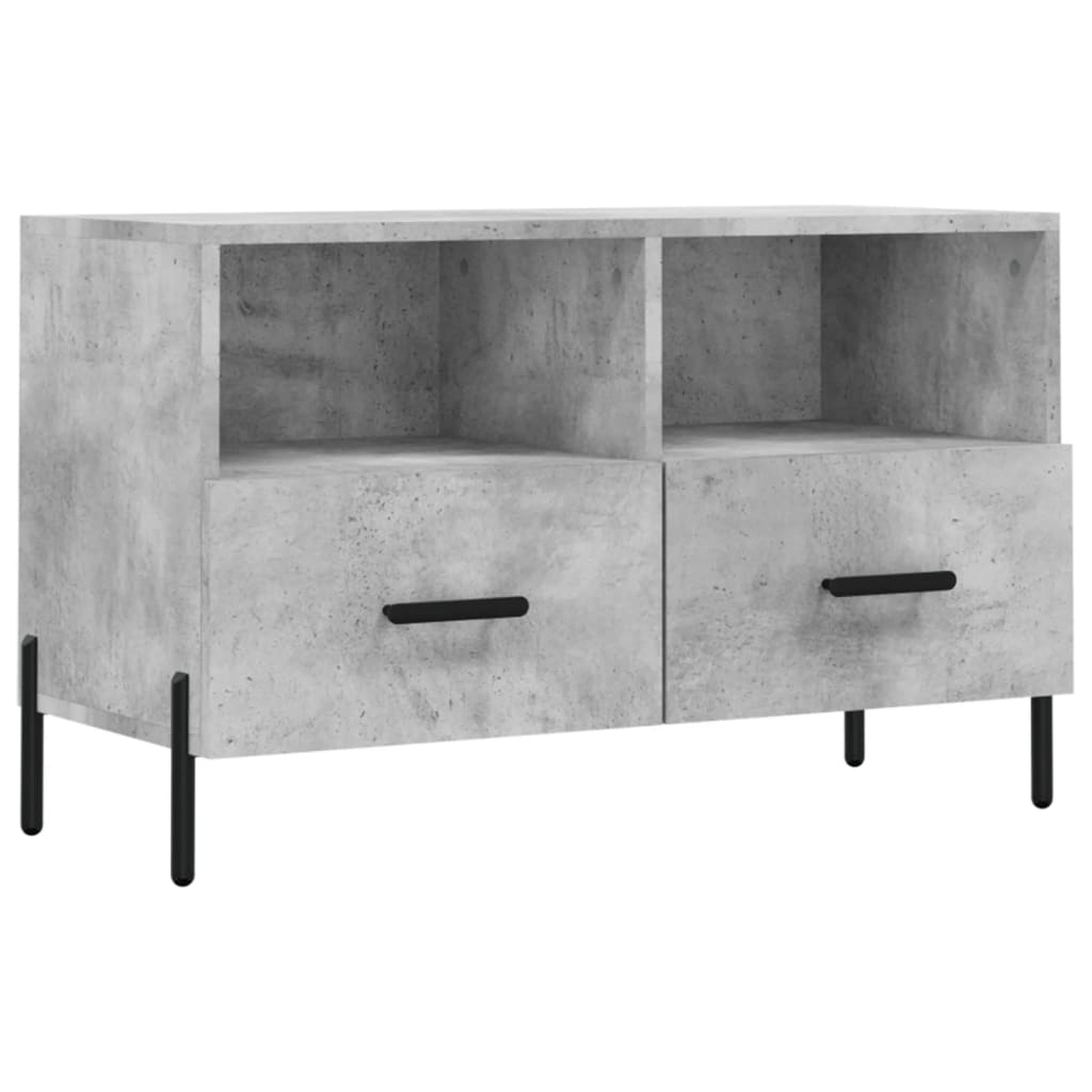 Meuble TV Gris béton 80x36x50 cm Bois d'ingénierie