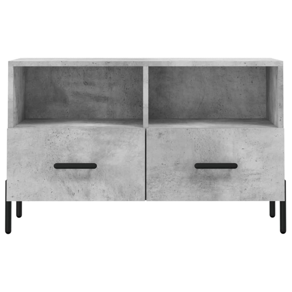 Meuble TV Gris béton 80x36x50 cm Bois d'ingénierie