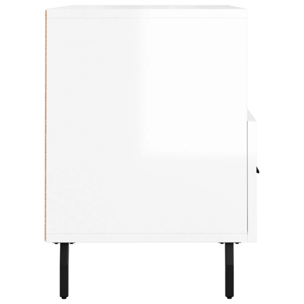 Meuble TV Blanc brillant 80x36x50 cm Bois d'ingénierie