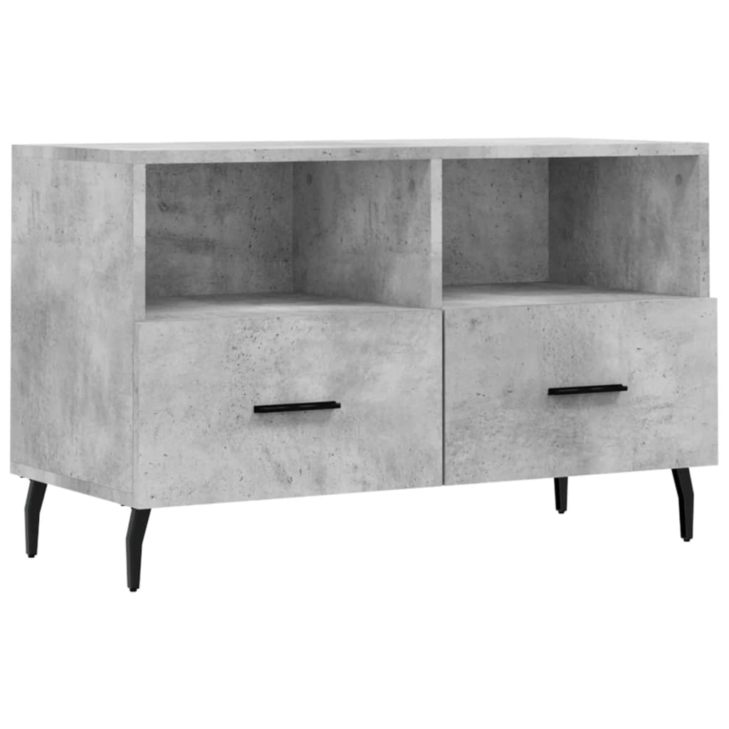 Meuble TV Gris béton 80x36x50 cm Bois d'ingénierie