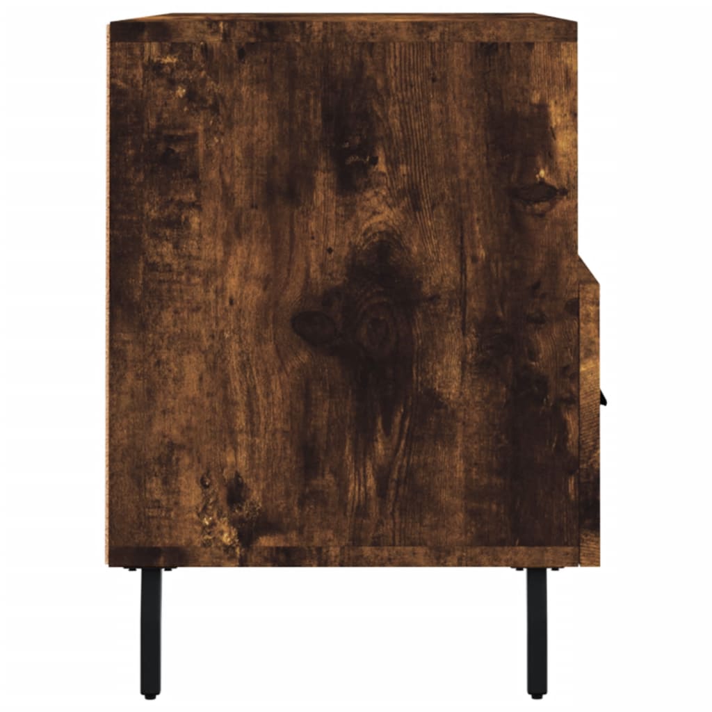 Meuble TV Chêne fumé 80x36x50 cm Bois d'ingénierie