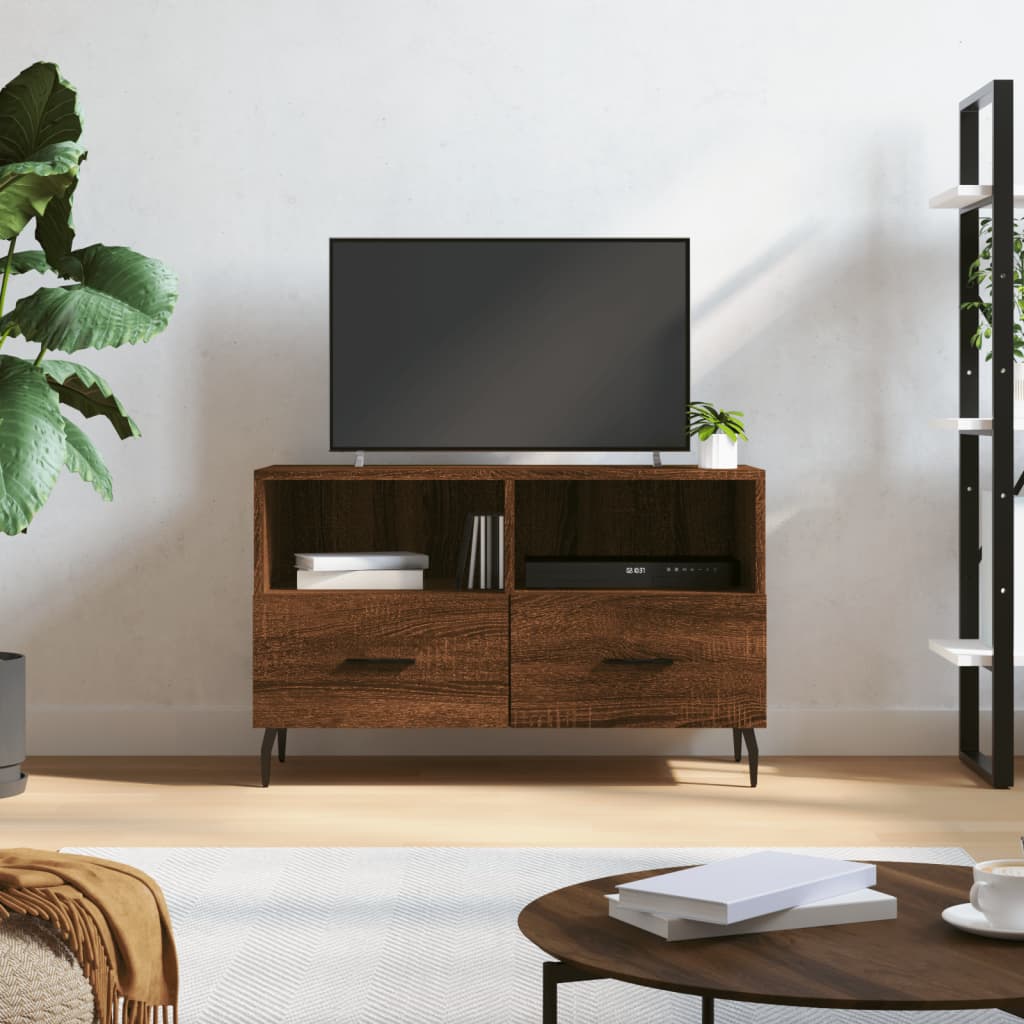 Meuble TV Chêne marron 80x36x50 cm Bois d'ingénierie