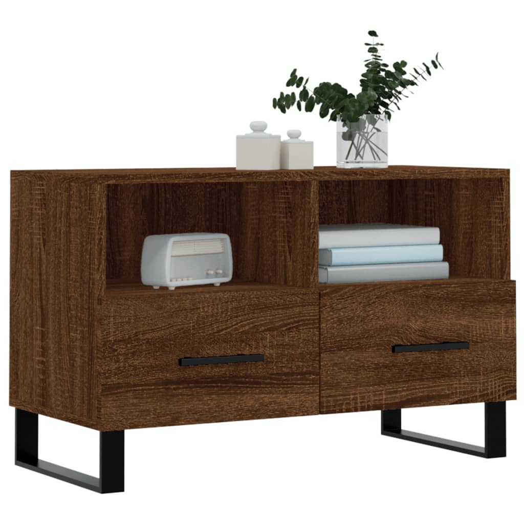 Meuble TV Chêne marron 80x36x50 cm Bois d'ingénierie