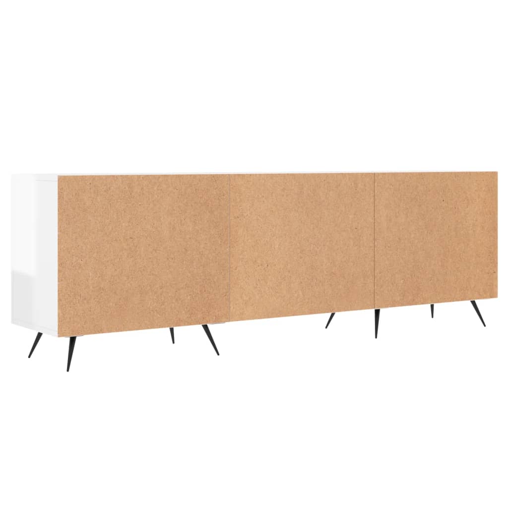 Meuble TV blanc brillant 150x30x50 cm bois d'ingénierie