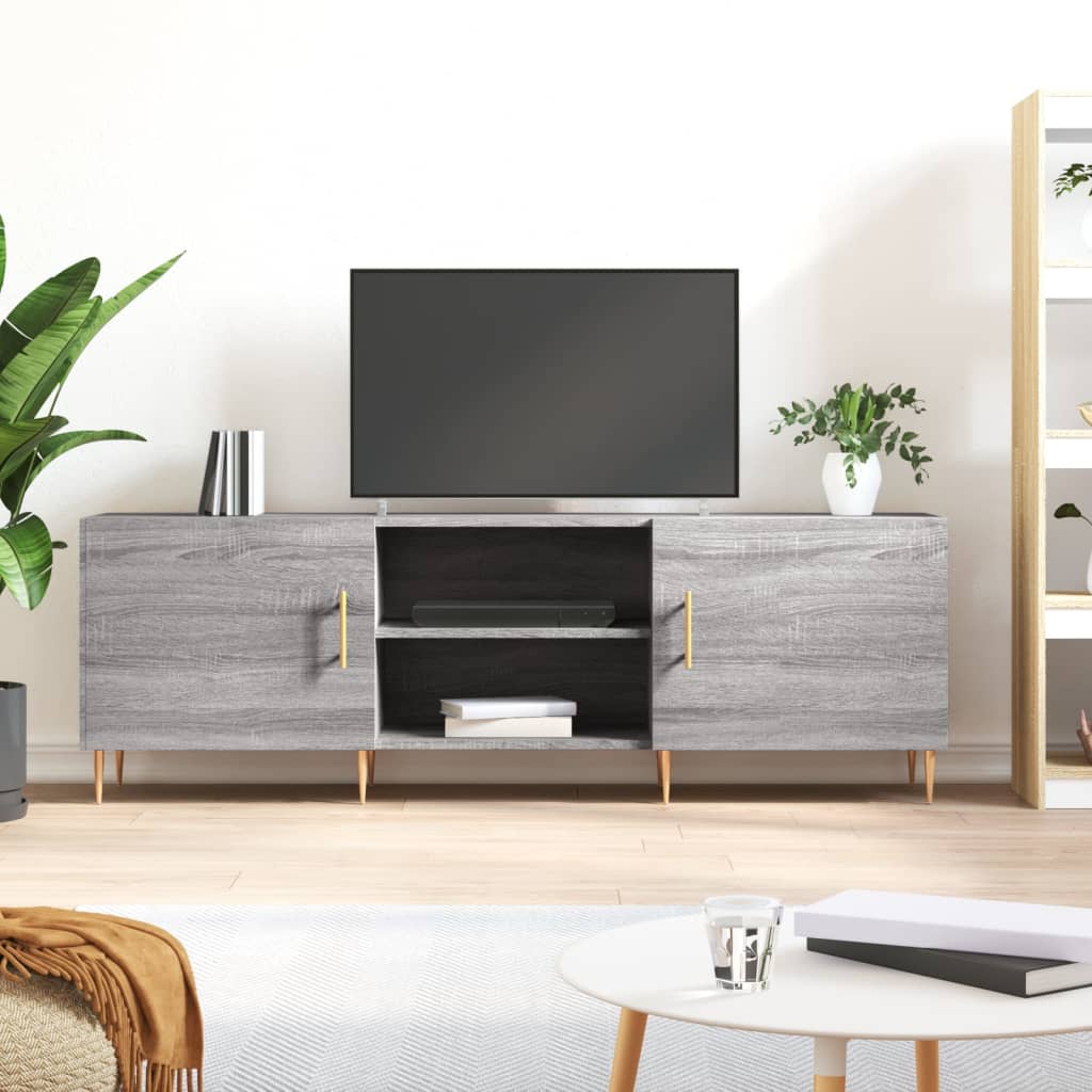 Meuble TV sonoma gris 150x30x50 cm bois d'ingénierie