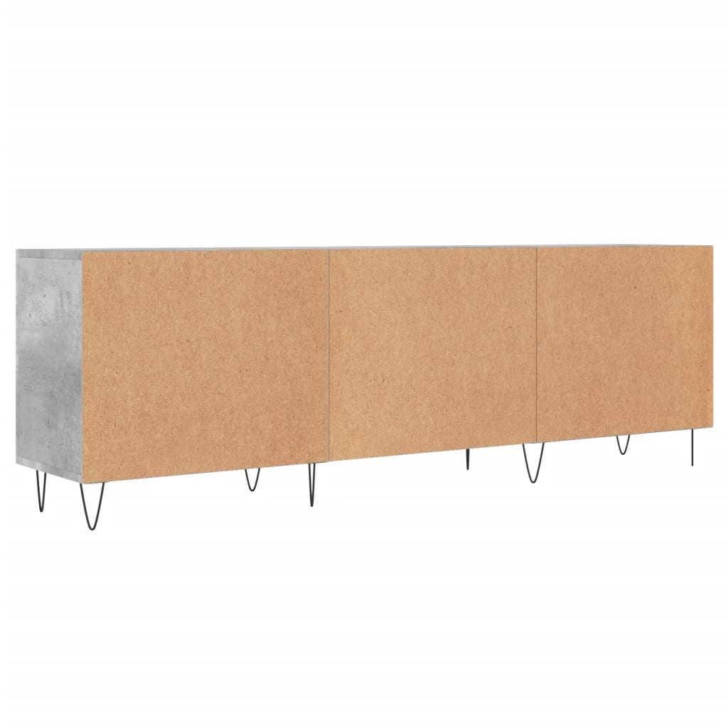 Meuble TV gris béton 150x30x50 cm bois d'ingénierie