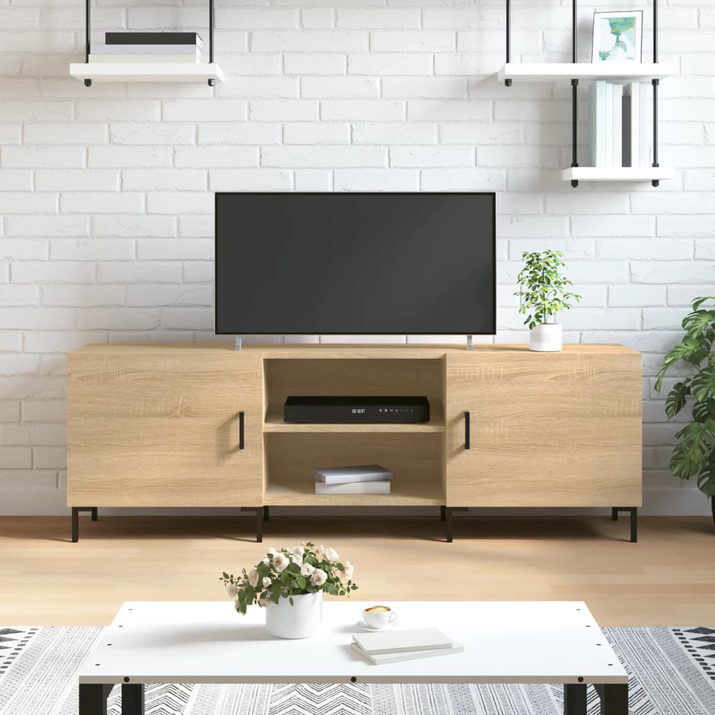 Meuble TV chêne sonoma 150x30x50 cm bois d'ingénierie