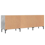 Meuble TV gris béton 150x30x50 cm bois d'ingénierie