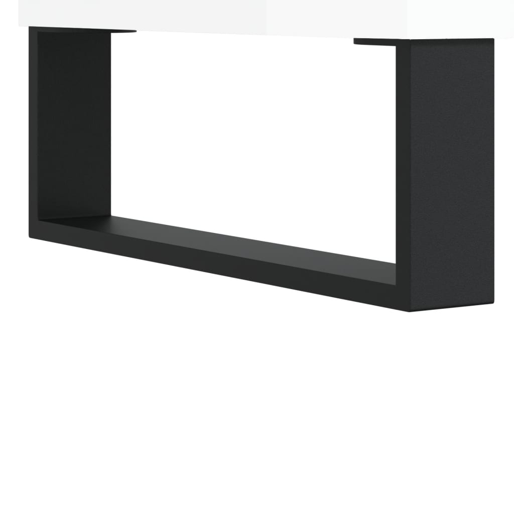 Meuble TV blanc brillant 150x30x50 cm bois d'ingénierie