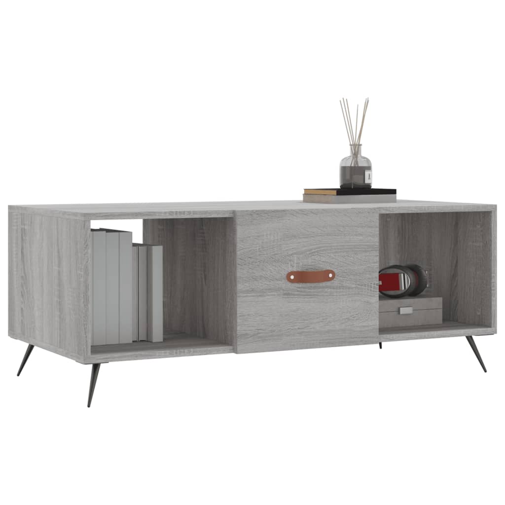 Sonoma grauer Couchtisch 102x50x40 cm, Holzwerkstoff