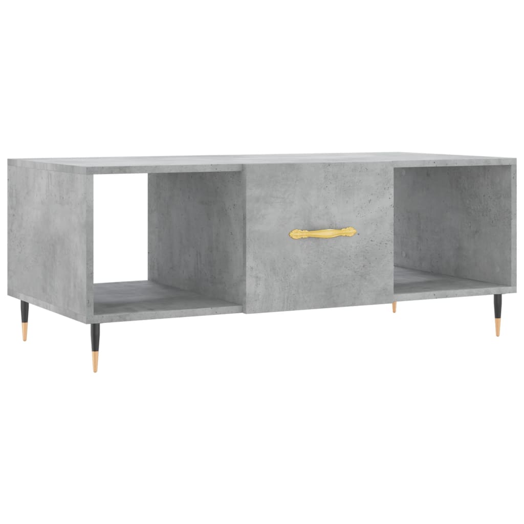 Betongrauer Couchtisch 102x50x40 cm, Holzwerkstoff