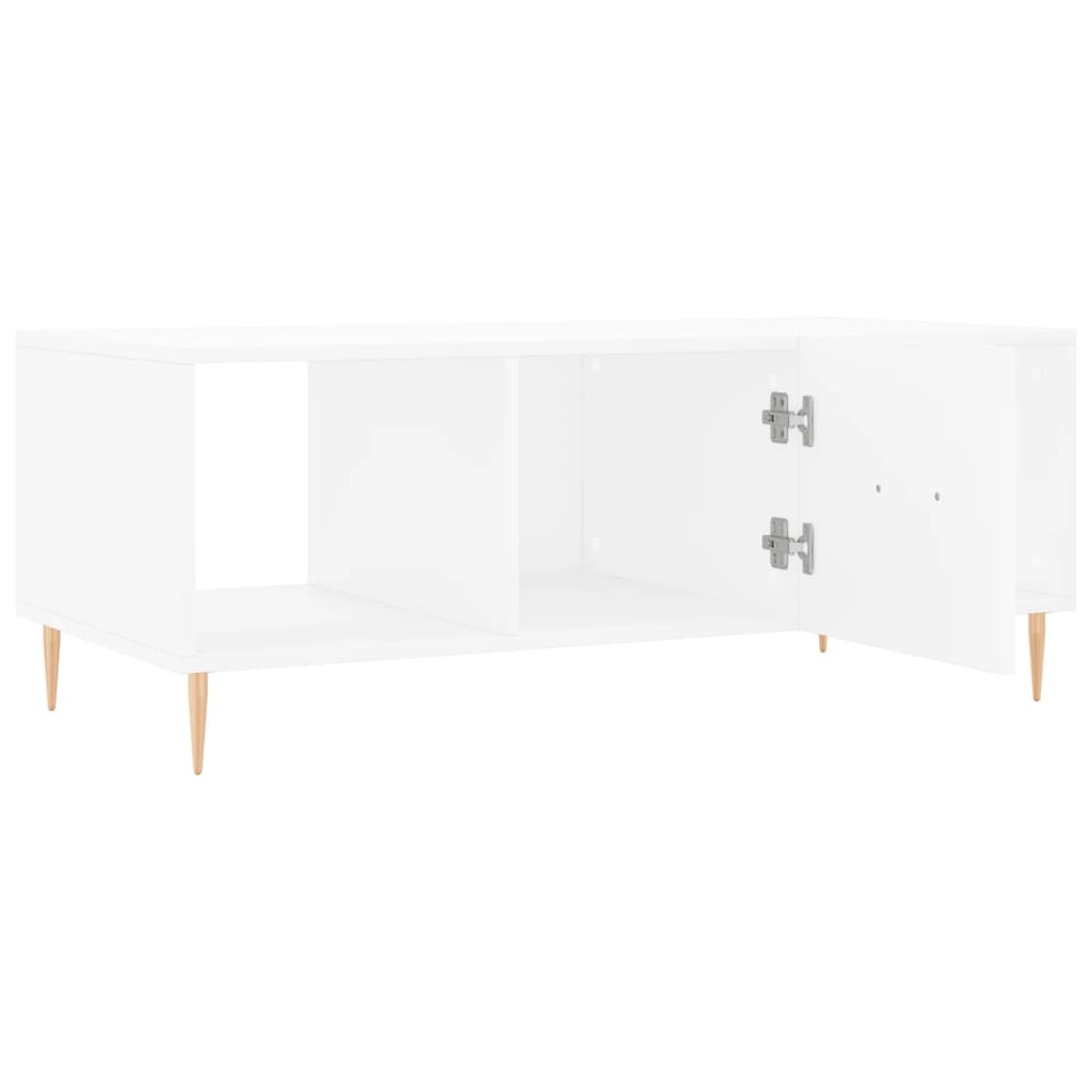 White coffee table 102x50x40 cm engineered wood