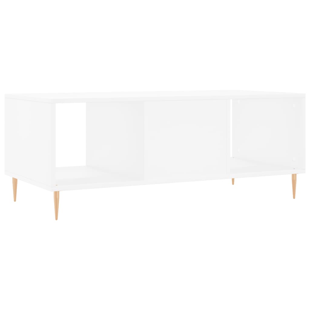 White coffee table 102x50x40 cm engineered wood