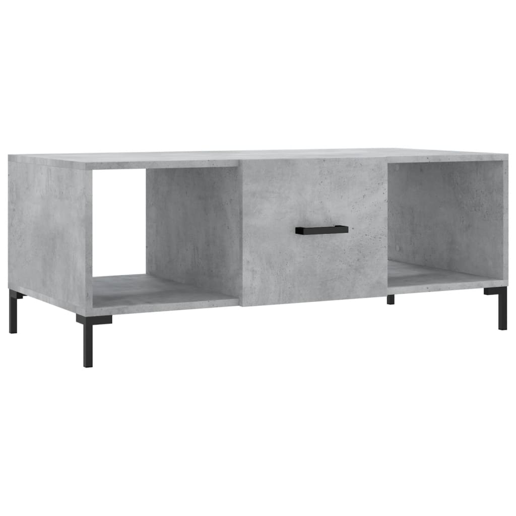 Betongrauer Couchtisch 102x50x40 cm, Holzwerkstoff