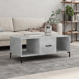 Betongrauer Couchtisch 102x50x40 cm, Holzwerkstoff