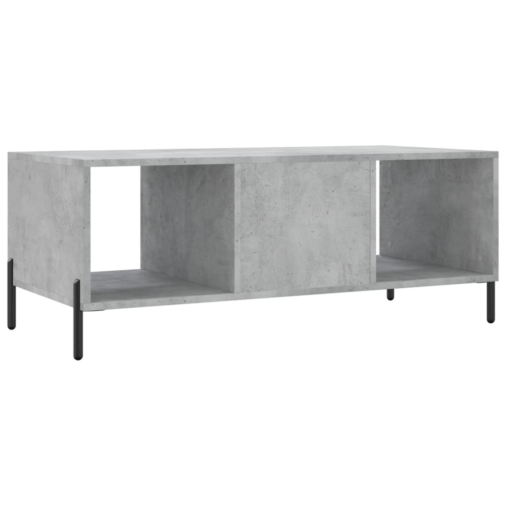 Table basse gris béton 102x50x40 cm bois d'ingénierie