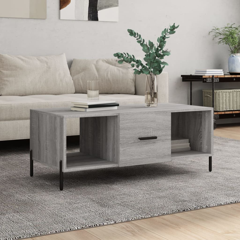 Sonoma coffee table gray 102x50x40 cm engineered wood