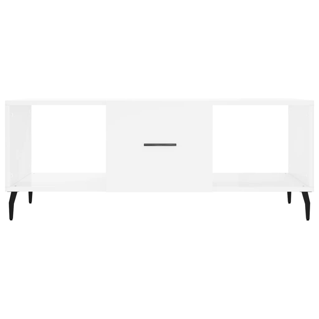 Coffee table Glossy white 102x50x40 cm Engineered wood