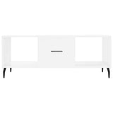 Coffee table Glossy white 102x50x40 cm Engineered wood