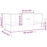 Betongrauer Couchtisch 102x50x40 cm, Holzwerkstoff