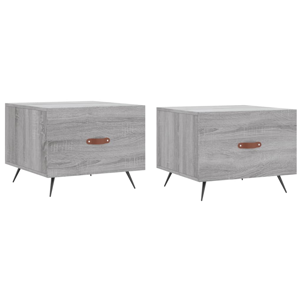 Coffee tables 2 pcs sonoma gray 50x50x40 cm engineered wood