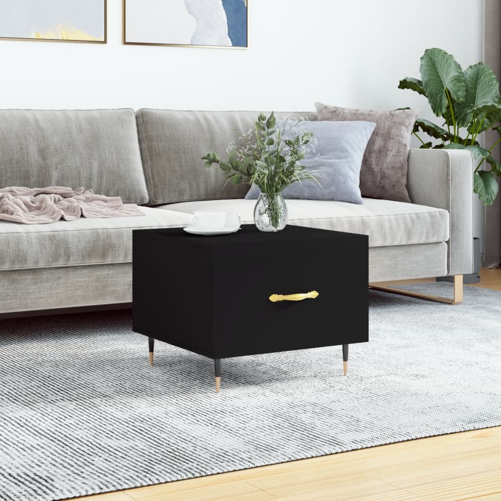 Coffee table Black 50x50x40 cm Engineered wood