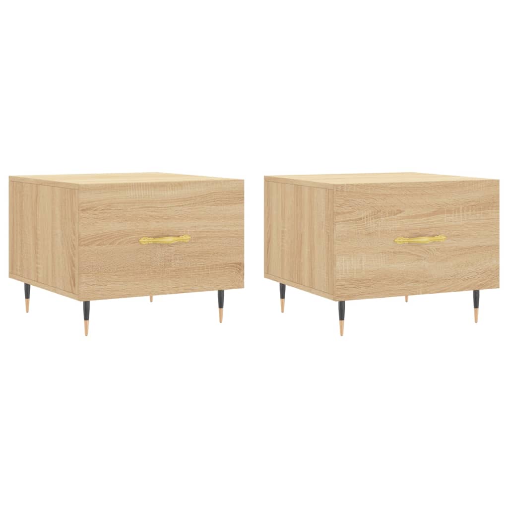 Coffee tables 2 pcs sonoma oak 50x50x40 cm engineered wood