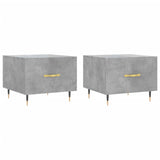 Tables basses 2 pcs gris béton 50x50x40 cm bois d'ingénierie