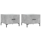 Tables basses 2 pcs gris béton 50x50x40 cm bois d'ingénierie