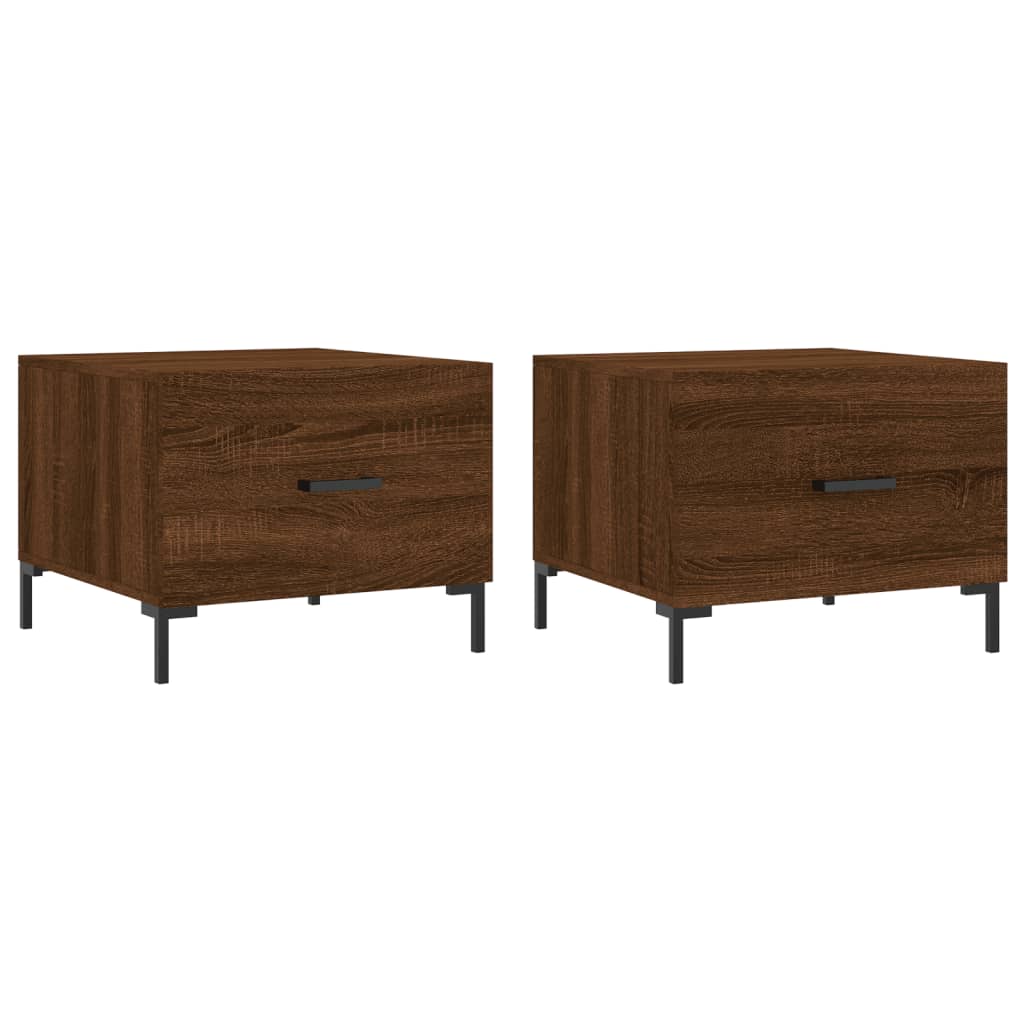 Coffee tables 2 pcs oak brown 50x50x40 cm engineered wood