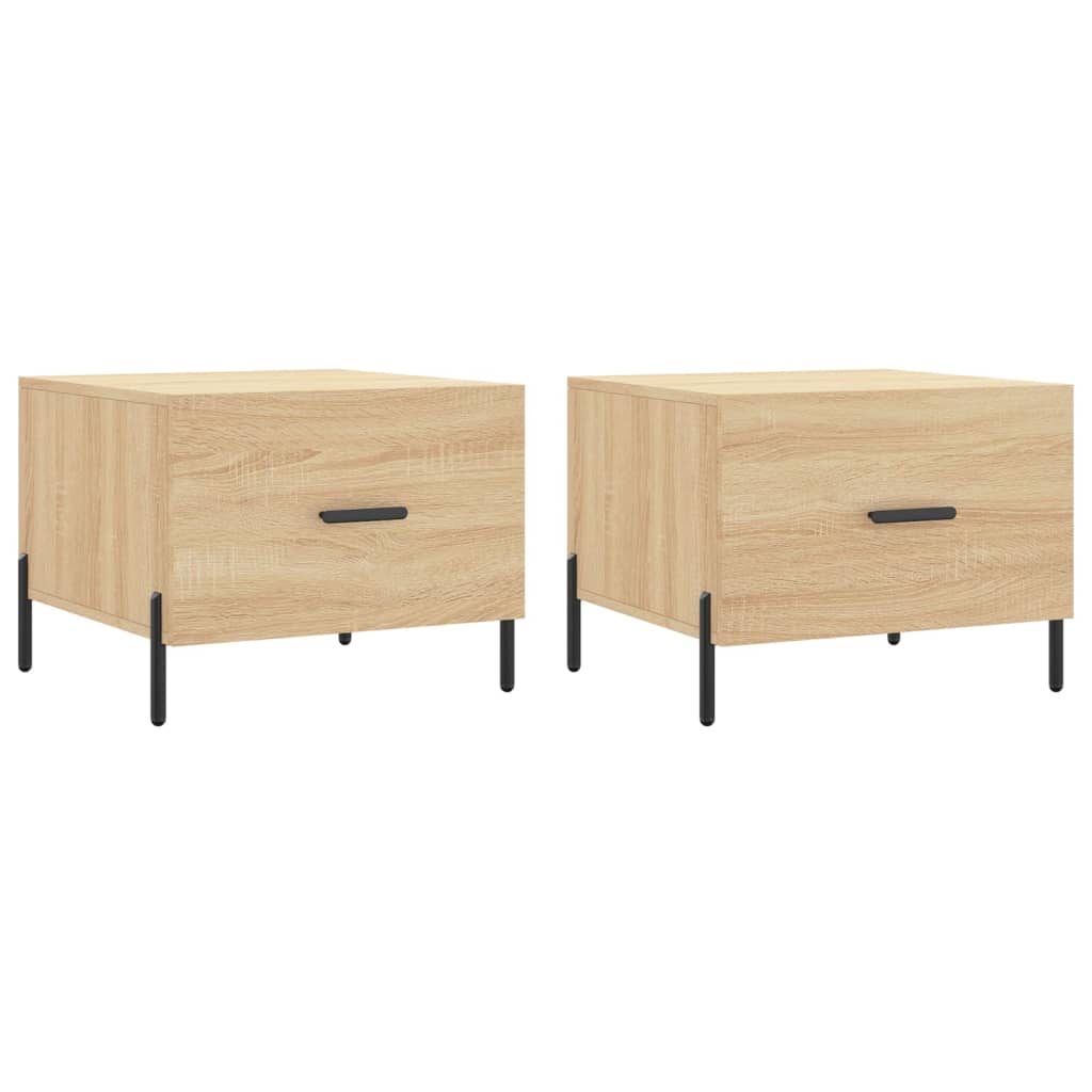 Coffee tables 2 pcs sonoma oak 50x50x40 cm engineered wood