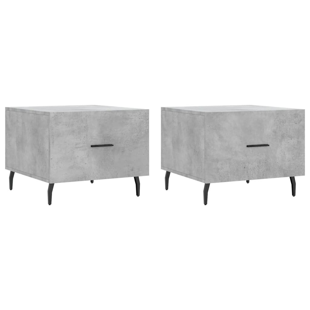 Tables basses 2 pcs gris béton 50x50x40 cm bois d'ingénierie