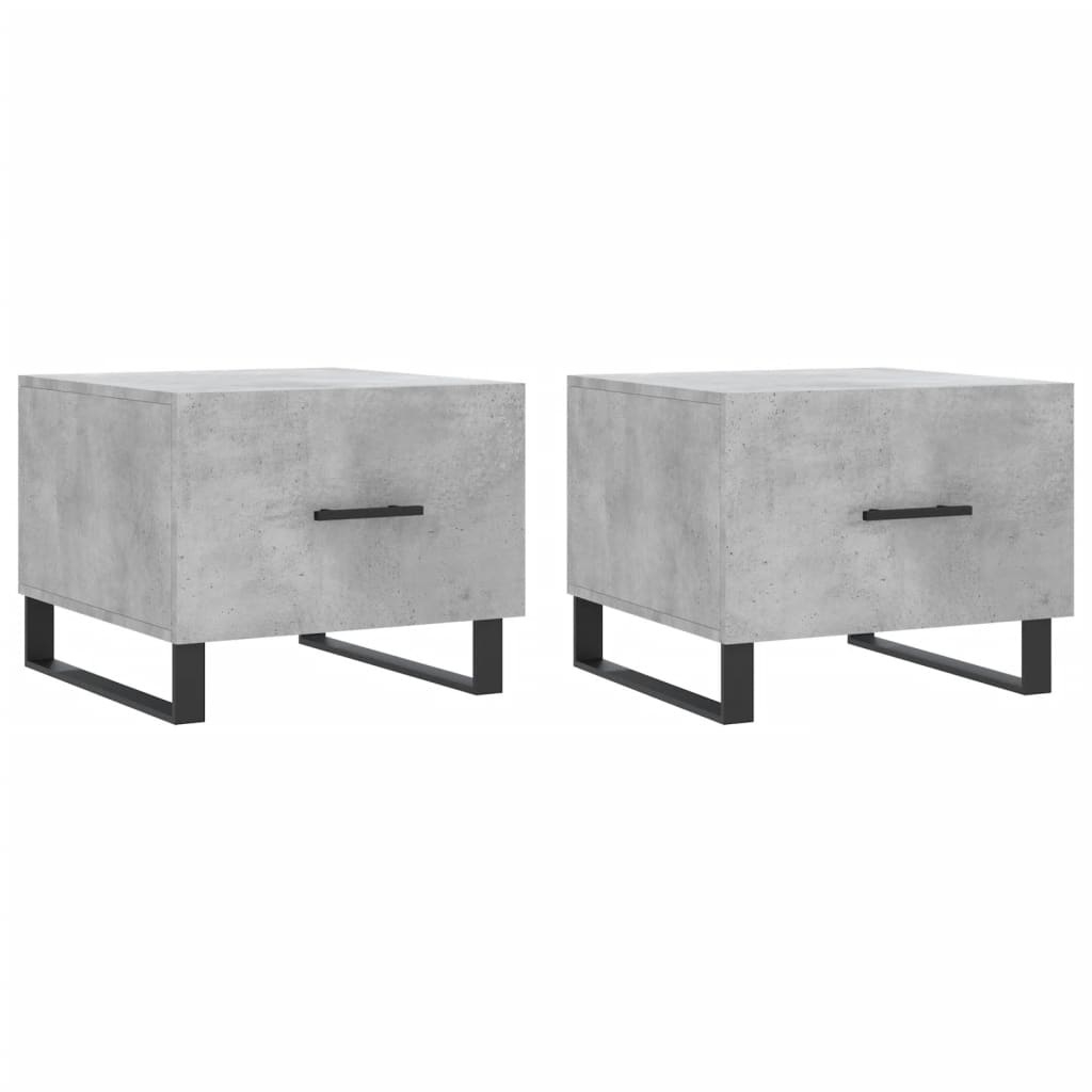 Coffee tables 2 pcs concrete gray 50x50x40 cm engineered wood