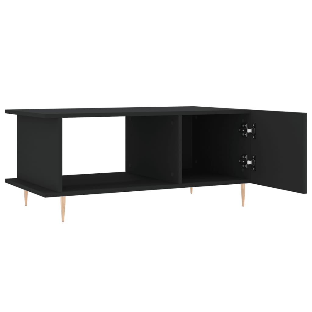 Black coffee table 90x50x40 cm engineered wood